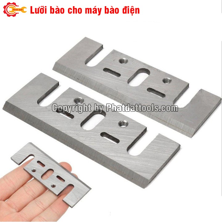 Bộ 2 luỡi bào gỗ bằng thép gió HSS thay thế phù hợp cho các dòng mày bào điện chuyên dụng