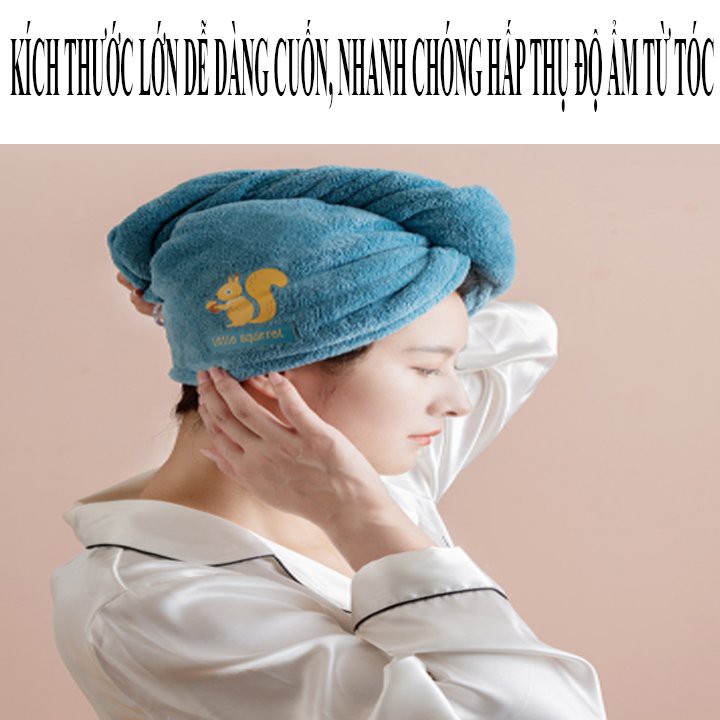 khăn cuốn tóc gội đầu tự khô