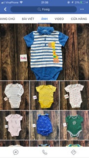 Combo set 10 bodysuit carter cho bé sơ sinh