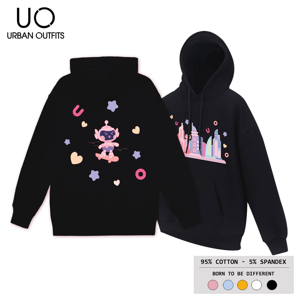 Áo Hoodie Nam Nữ Form Rộng URBAN OUTFITS In Bot Trượt Ván HOO07 Chui Đầu Thun Cotton Nỉ Local Brand