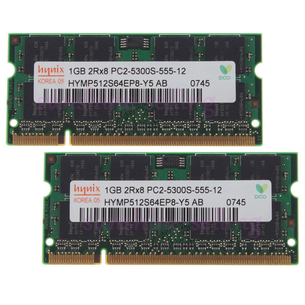 ram laptop ddr2 1ghz buss 800 pc2-6400 (hãng ngẫu nhiên)