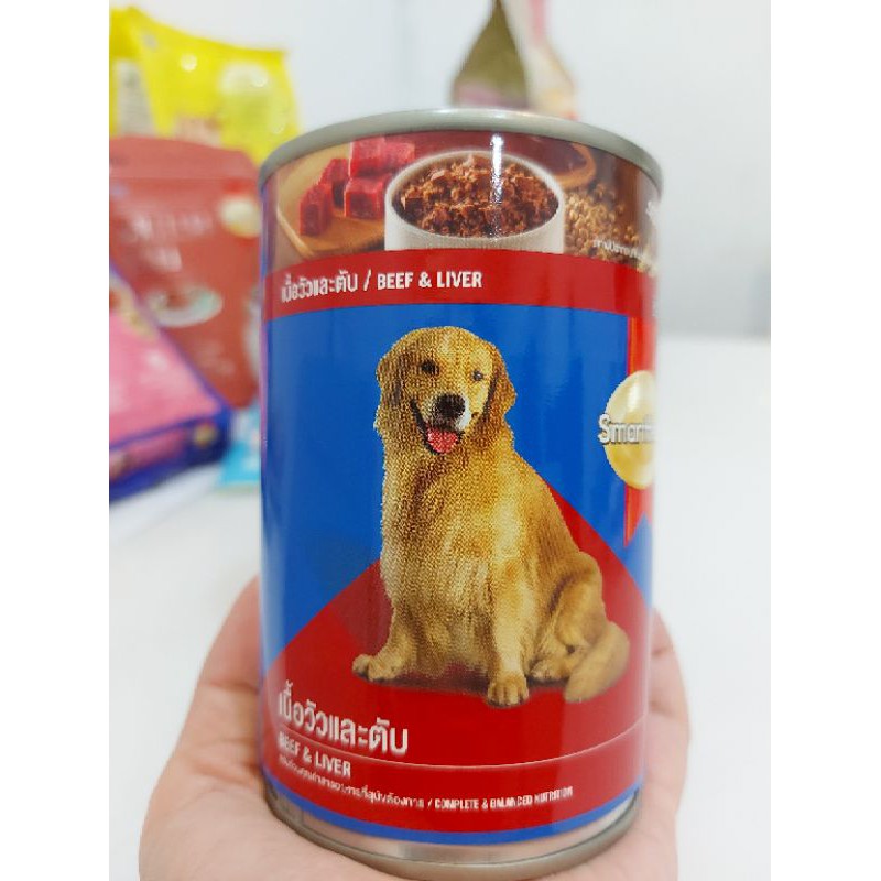 Pate lon cho chó Smartheart vị bò gà gan, bate gan đóng hộp cho chó-