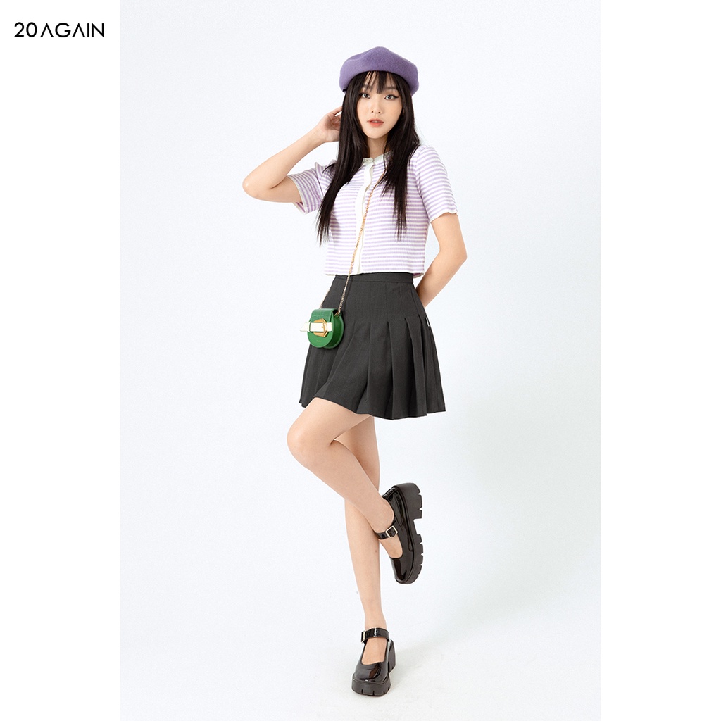 Chân váy ngắn xếp ly 20AGAIN, thiết kế dáng xòe, thanh lịch, hiện đại JAW0785 | BigBuy360 - bigbuy360.vn