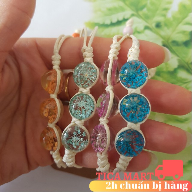 [SPE21030 hoàn 10k][HÌNH THẬT] Vòng đeo tay hoa khô phong cách vintage, hàn quốc dễ thương có thể chỉnh độ dài