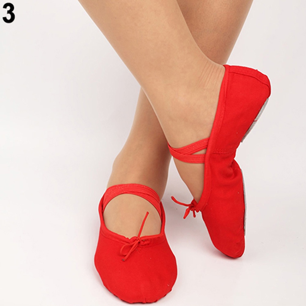Giày múa ba lê vải canvas mềm mũi nhọn cho người lớn
