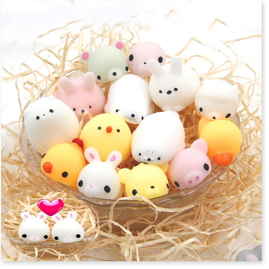 Mochi, Squishy thú dẻo dễ thương, combo 10 con không trùng, hàng nhập y hình 100% hay shopee. vn|mochi04