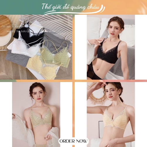 Set Áo Ngực &amp; Quần Lót Nữ Phối Ren Bộ đồ lót Hàng Quảng Châu Cao Cấp (AL7)