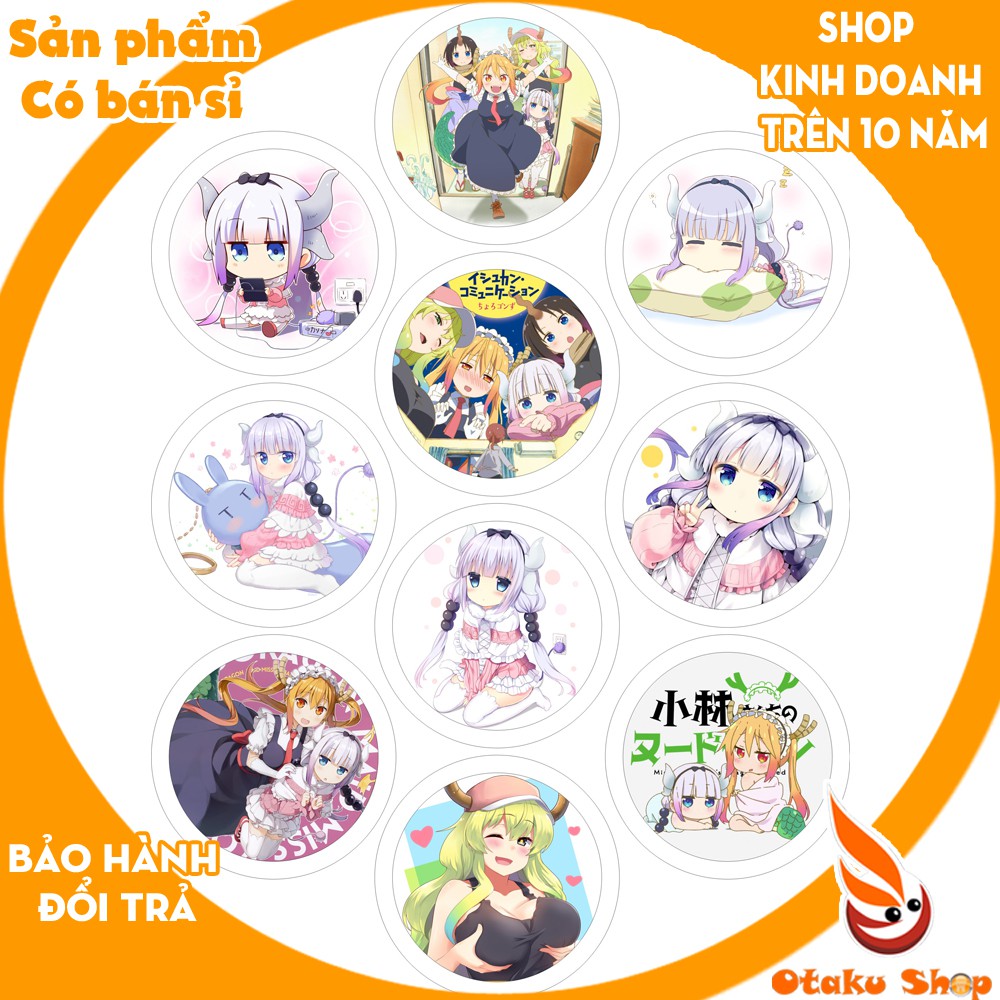 <20/640 MẪU> Huy hiệu anime Eromanga sensei phim Tác Giả Đào Hoa , Long Chi Nữ Bộc Miss Kobayashi's dragon maid-Kanna