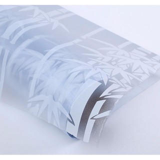 Decal dán kính trúc trắng có keo sẵn - Khổ rộng 45cm