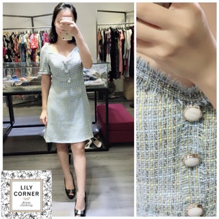 Váy cổ vuông tay bồng (có ảnh thật)