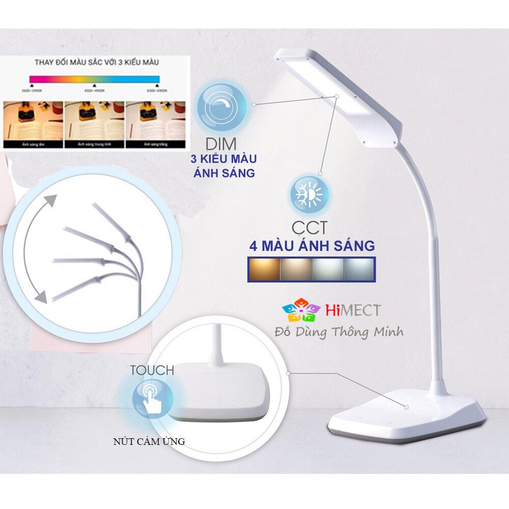 Đèn Bàn Học Rạng Đông LED Cảm Ứng Chống Cận Thị Thông Minh 4 Màu Ánh Sáng RD-RL-36 BH 24 Tháng - Himect