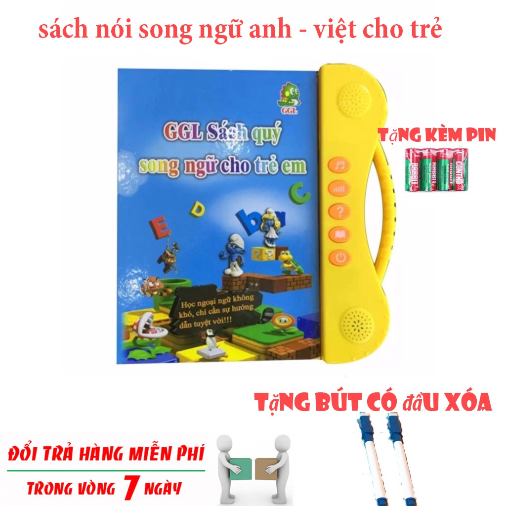 [Mã LIFETOYS1 giảm 30K đơn 99K] Sách Nói Điện Tử Song Ngữ Anh- Việt Giúp Trẻ Học Tốt Tiếng Anh