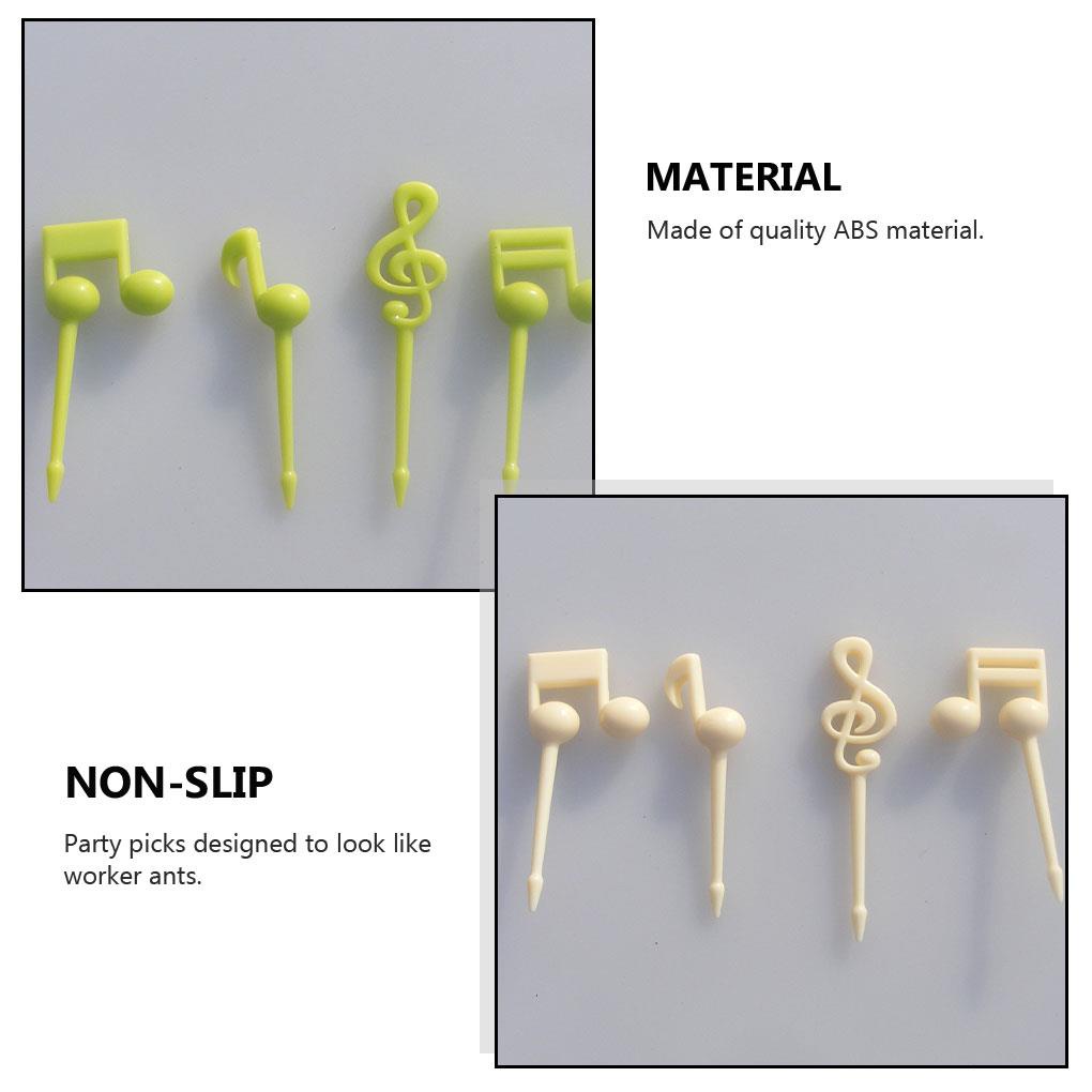 Mới Bộ 16 Nĩa Ăn Trái Cây Hình Nốt Nhạc Bằng Nhựa