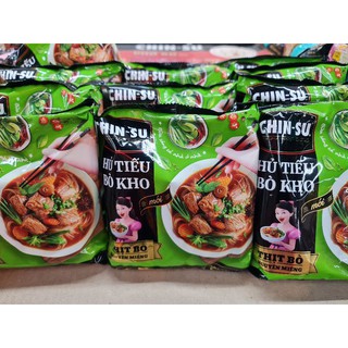 Combo 5 gói Chinsu Hủ tiếu bò kho thịt bò nguyên miếng gói 145g