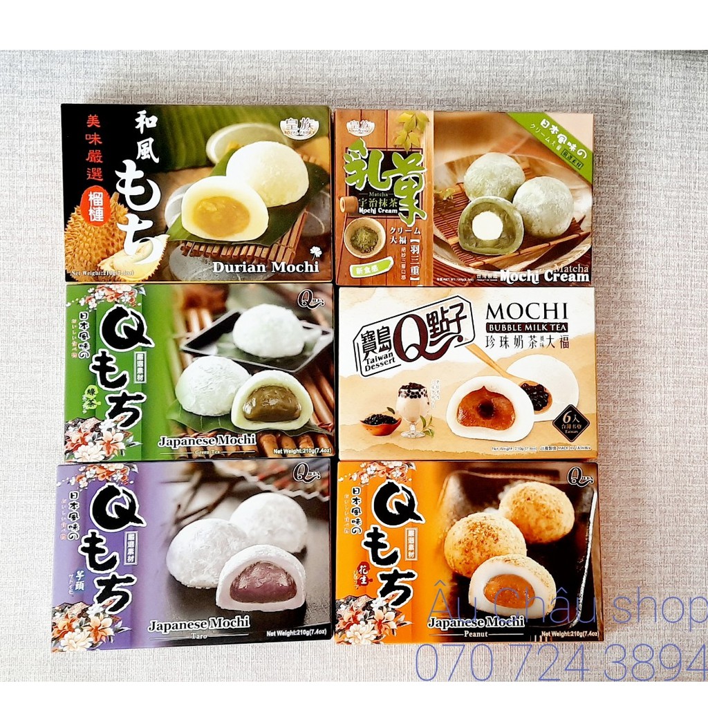 Bánh mochi Đài Loan kem lạnh Royal Family đủ vị trà xanh Matcha ít calo vị ngọt thanh 6 bánh 210gr