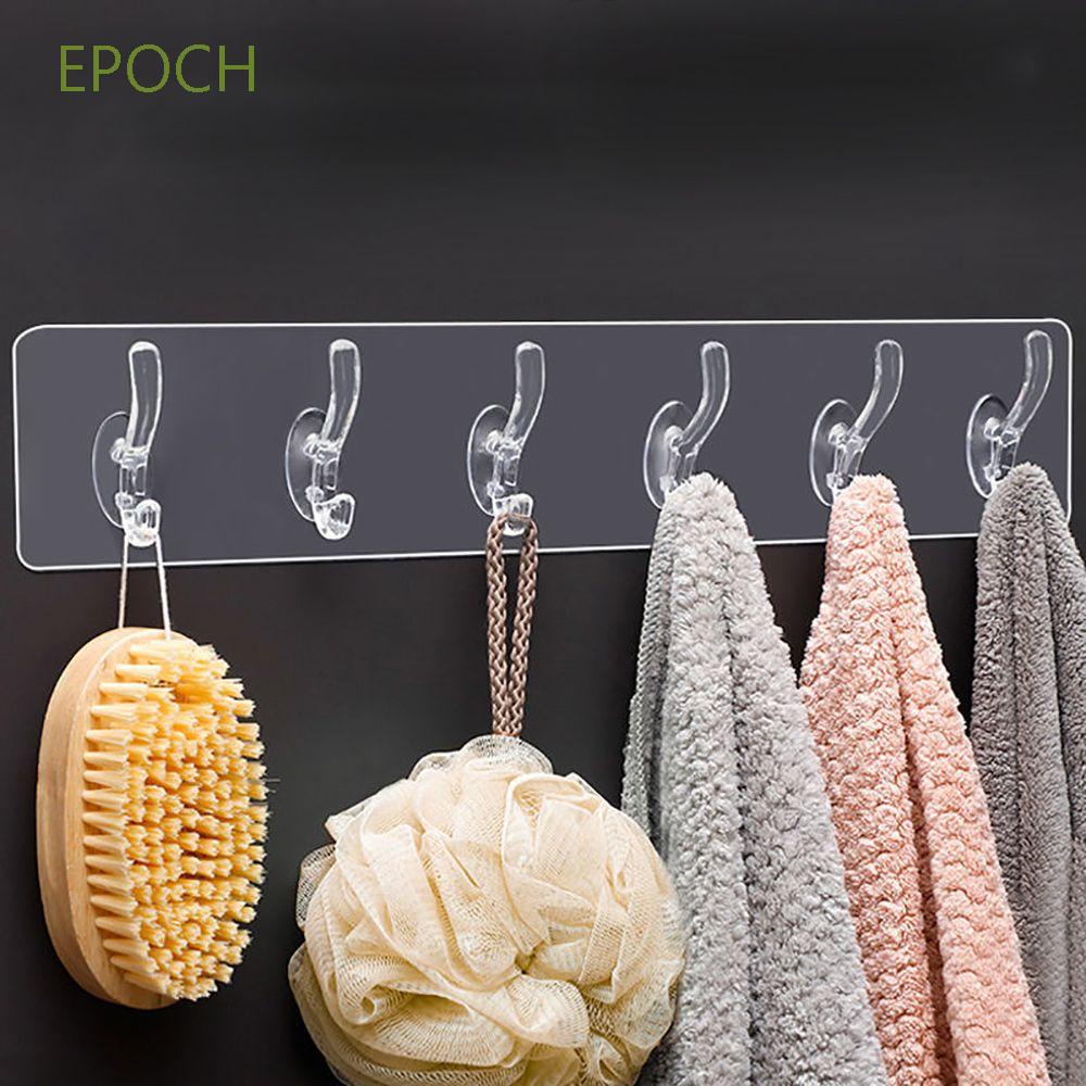Epoch Móc Treo Chìa Khóa Bằng PVC Trong Suốt Không Để Lại Dấu Vết 1/3/5/6 Hàng Tiện Dụng Cho Nhà Bếp/Phòng Tắm