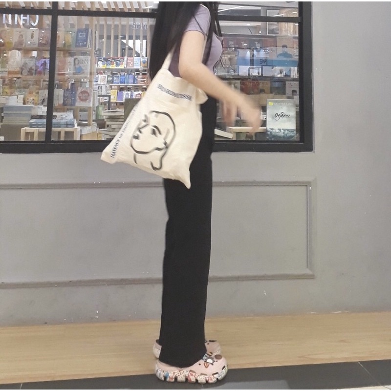 Quần tây ống rộng lưng siêu cao qua rốn vải dày dặn có túi dài 100cm