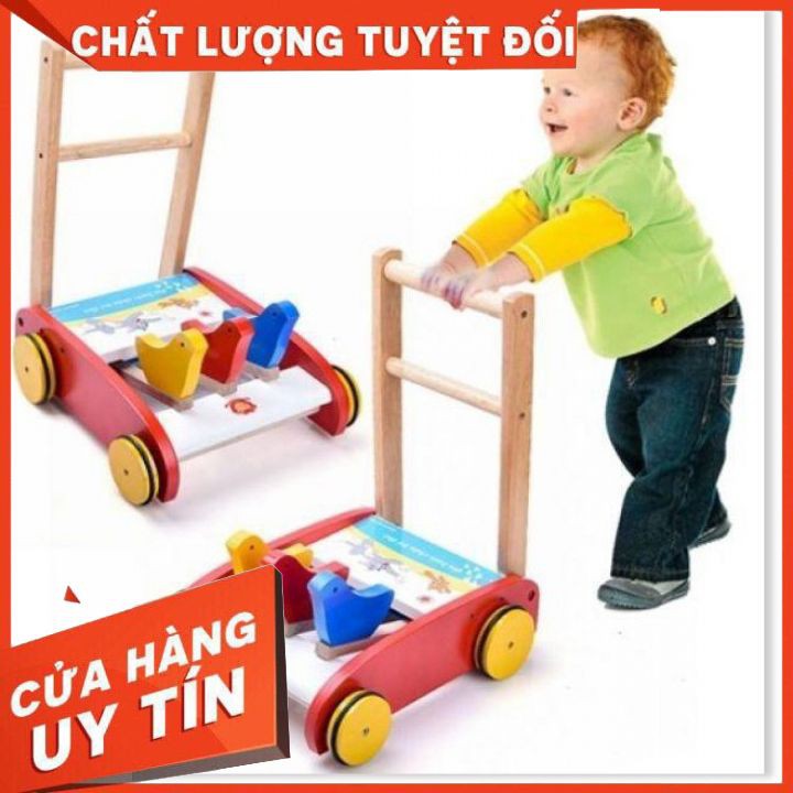 Xe Tập Đi Bằng Gỗ 3 Con Gà Cao Cấp Cho Bé Yêu Giúp Bé Nhanh Biết Đi