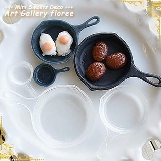 Khuôn silicone nặn đất sét hình chảo dollhouse nhà búp bê