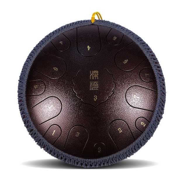 Trống Không Linh Anca Chính Hãng Tank Drum Màu Nâu-15 nốt -(Steel Tongue Drum-Chính HãngT-Đầy Đủ Phụ Kiện )