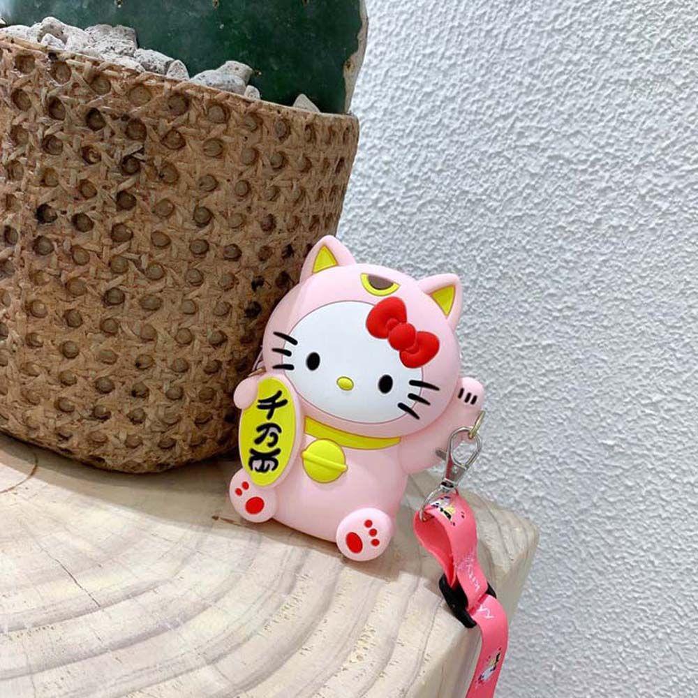 Túi Đeo Chéo Bằng Silicone Hình Mèo May Mắn Cho Bé
