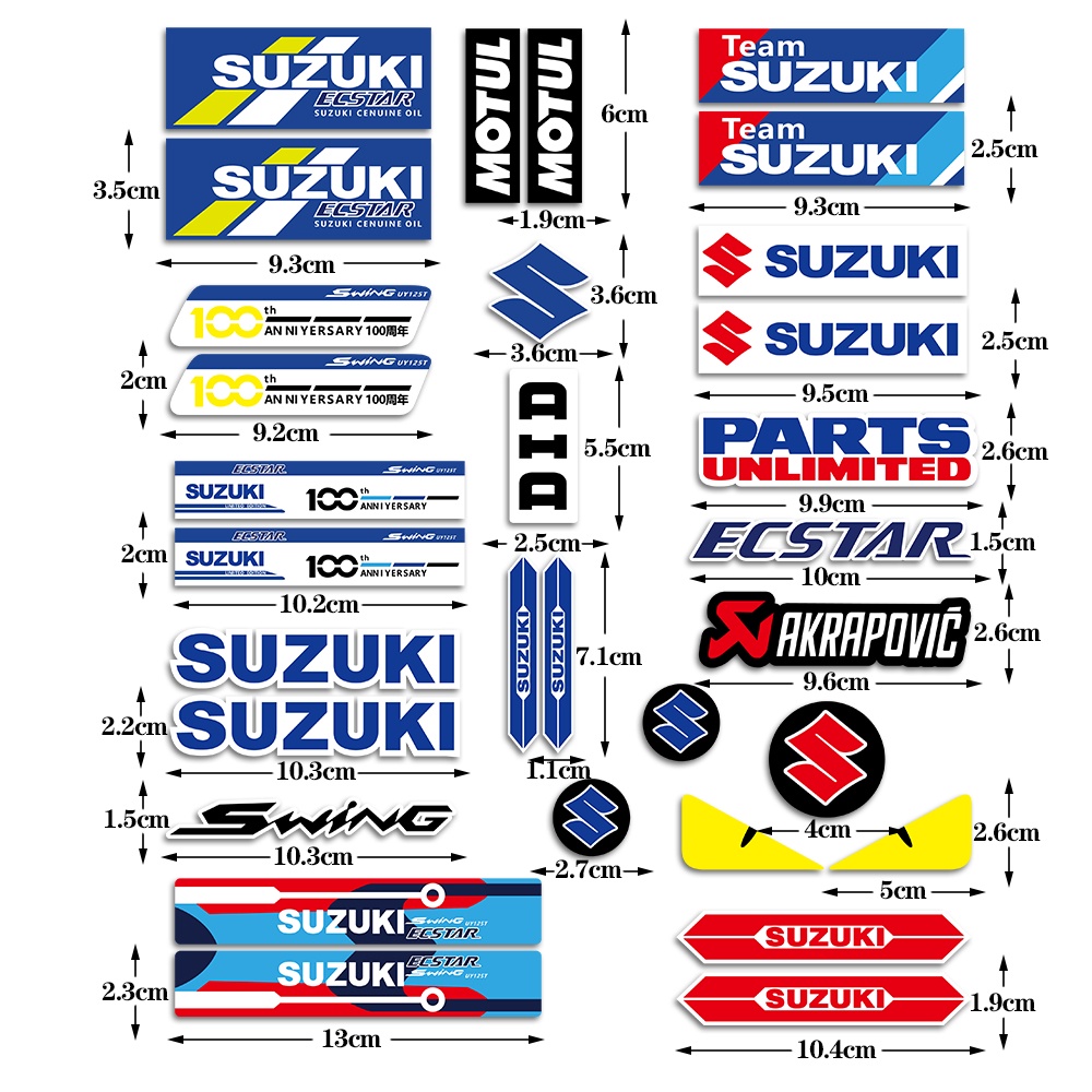 Miếng Dán Phản Quang Trang Trí Thân Xe Mô Tô Suzuki