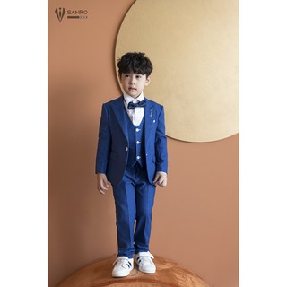 Vest trẻ em màu xanh kẻ
