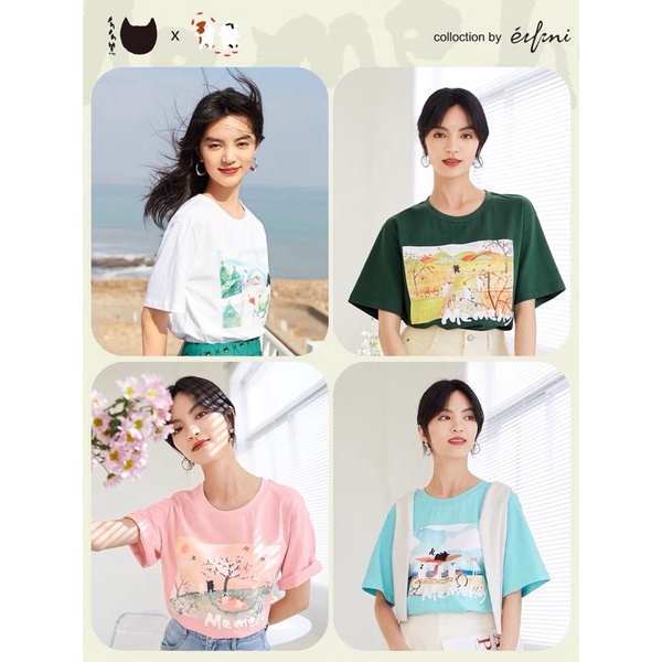 Áo thun hoạ tiết nhiều màu Eifini
