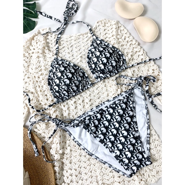 [Sẵn hàng] Bikini đồ bơi 2 mảnh họa tiết Dior