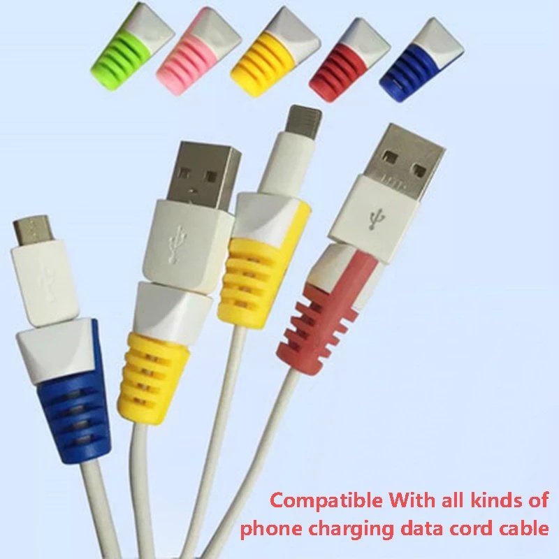 Set 2 Phụ Kiện Bảo Vệ Dây Cáp Sạc / Truyền Dữ Liệu Nhiều Màu Sắc Vỏ Bọc Vải Mềm