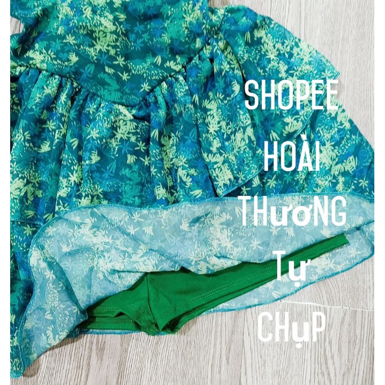 Váy hoa cúp ngực tay bồng có quần siêu xinh ( hình thật) alohashop91
