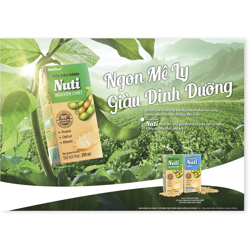 Sữa đậu nành Nuti Nguyên Chất/  Canxi  200ml - Hộp hoặc Bịch lựa chọn - Thương Hiệu NUTIFOOD - YOOSOO MALL