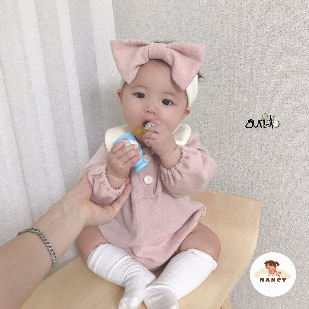 Quần áo trẻ em áo liền quần bé gái Cổ Sen Kèm Turban Nancy Store áo liền quần cho Bé Gái  từ 5-14KG