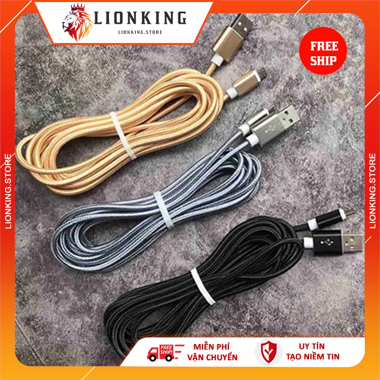 [Giá Hủy Diệt] Cáp Dù 3 mét chống rối, chống đứt cho iphone, samsung