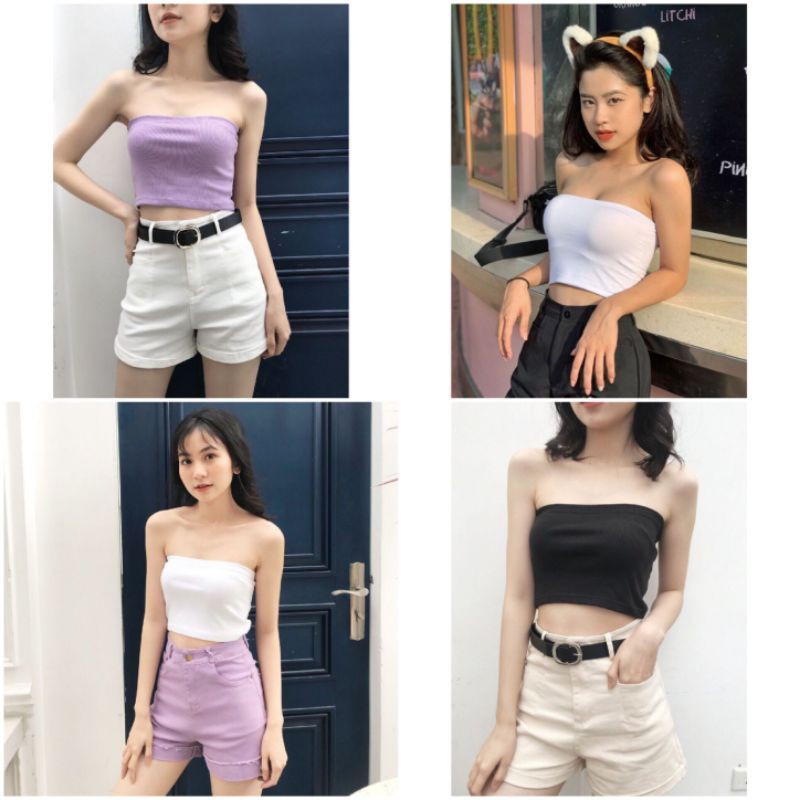 [RẺ VÔ ĐỊCH Áo Croptop Quây Thun Len Tăm Nữ | Áo bra quây không dây| Áo cotton