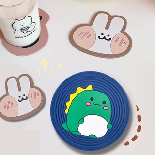 Miếng lót cốc silicon chống thấm nước cute đáng yêu, tấm chống trượt tấm lót ly nước chống bỏng cách nhiệt