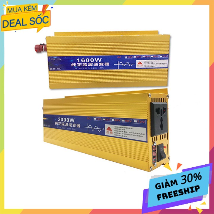 Bộ chuyển đổi điện 12V lên 220V công suất 1600W sin chuẩn