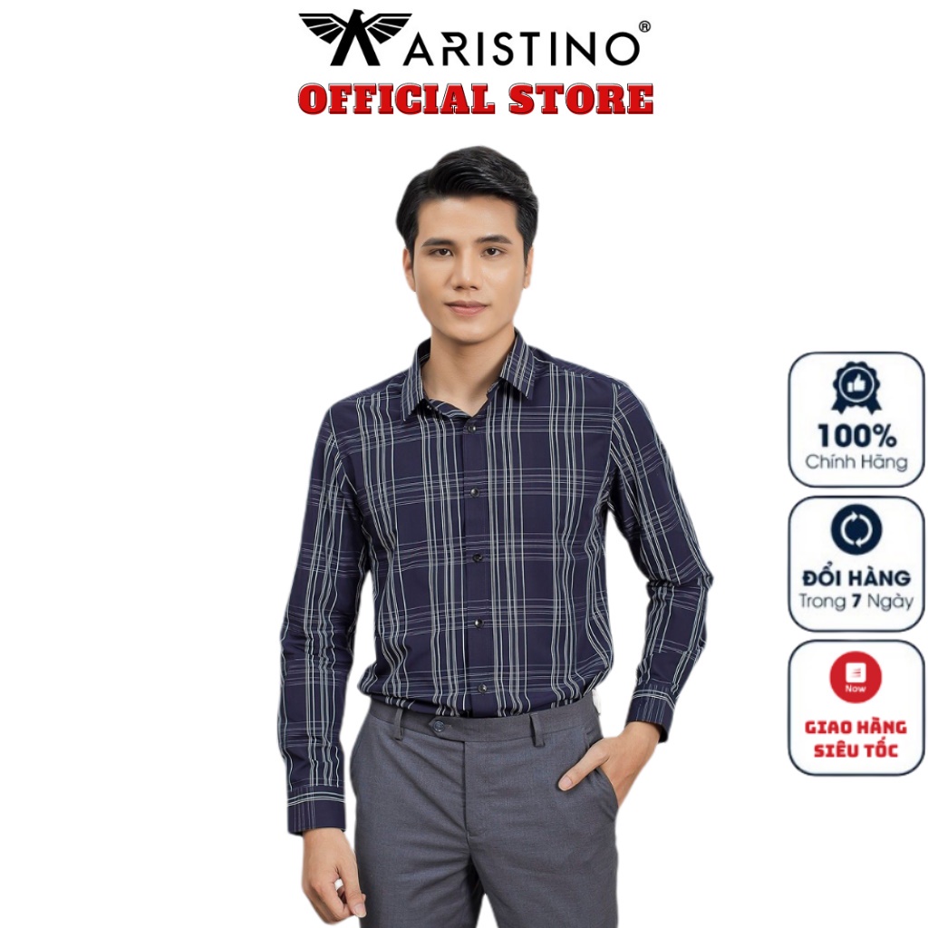 Áo Sơ Mi Nam Dài Tay Màu Tím Than Caro Trắng Sơmi Công Sở Đẹp Dáng Ôm Chất Sợi Sồi Mềm Mại Thoáng Mát Cao Cấp ALS20509