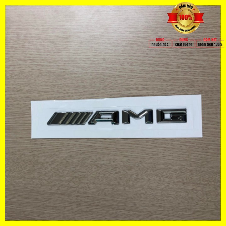 Sản phẩm  Decal logo 3D chữ nổi AMG dán xe đuôi ô tô nhựa ABS Kích thước18.5*1.5cm