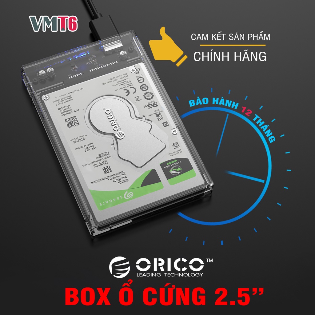 Box ổ cứng ORICO 2.5&quot; (2139U3, 2577U3, 2020U3...) cổng USB 3.0 - Chính hãng bảo hành 12 tháng !