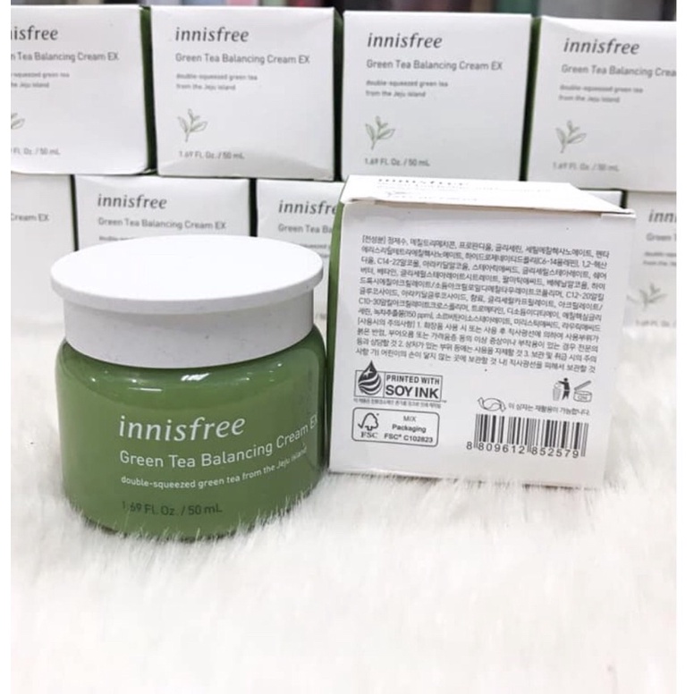 Kem Dưỡng Da Innisfree Green Tea Balancing Cream EX 50ml Mẫu Mới