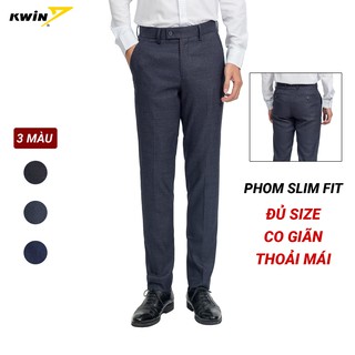 [FLASHSALE 15/09] Quần Âu Nam Kwin phom Slim fit tôn dáng, họa tiết kẻ lịch lãm  KTR00409