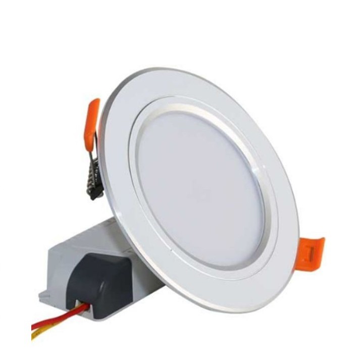 Đèn LED âm trần 7W Rạng Đông, khoét lỗ 90, vỏ nhôm đúc - (Viền vàng/ viền bạc)