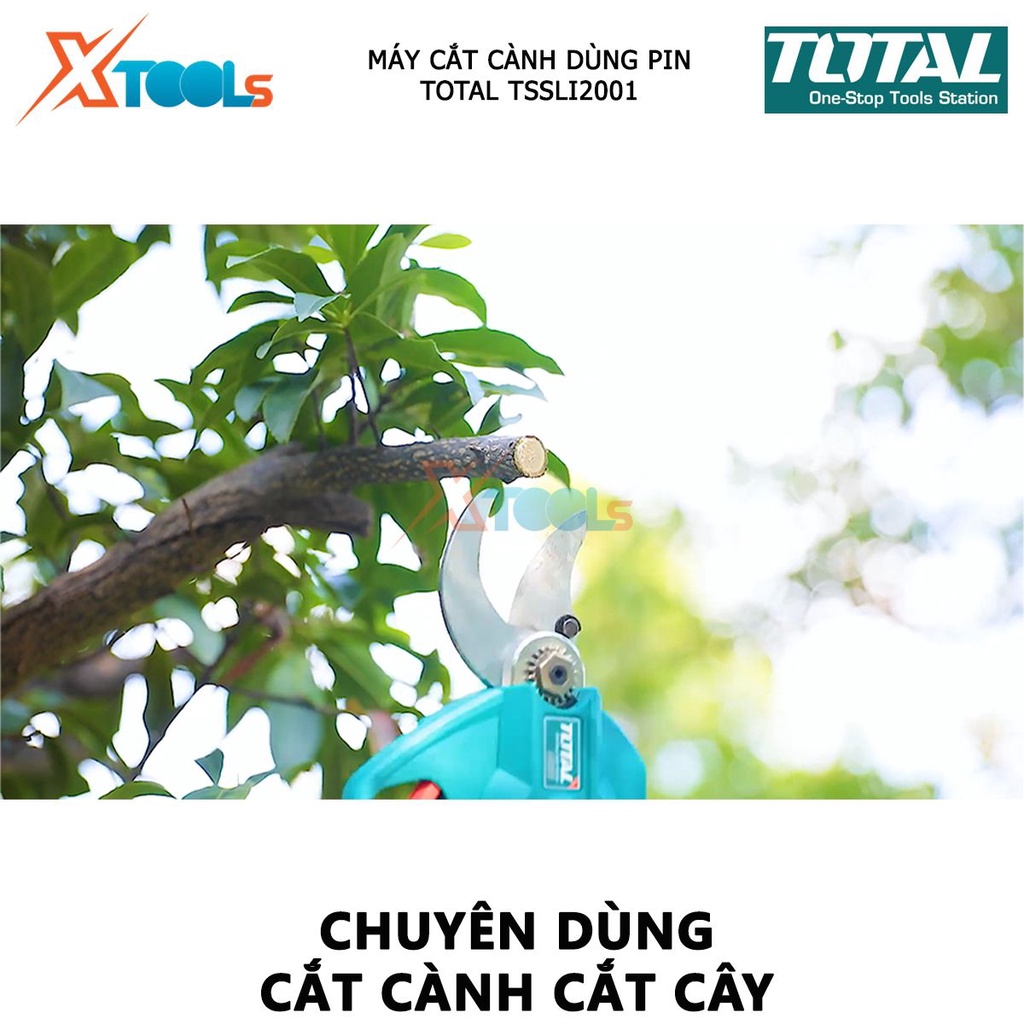 Máy cắt cành dùng pin TOTAL TSSLI2001 | kéo cắt tỉa cầm tay điện thế pin 20V khả năng cắt 2 thang (0 - 20mm / 0 - 30mm)