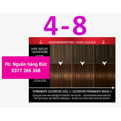 Thuốc nhuộm tóc Syoss Đức các màu nâu: chocolate 3-8,4-8, 5-8, 6-8, 6-7, đen 1-1 - Nguồn hàng Đức