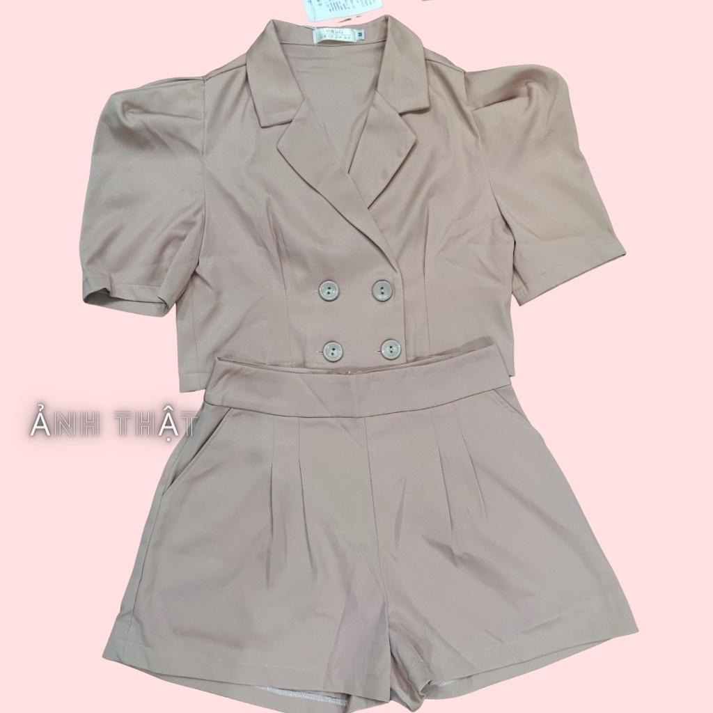 Combo bộ áo vét nữ blazer kèm chân váy giả 1 nắp túi thiết kế thanh lịch Hana - S116 | BigBuy360 - bigbuy360.vn