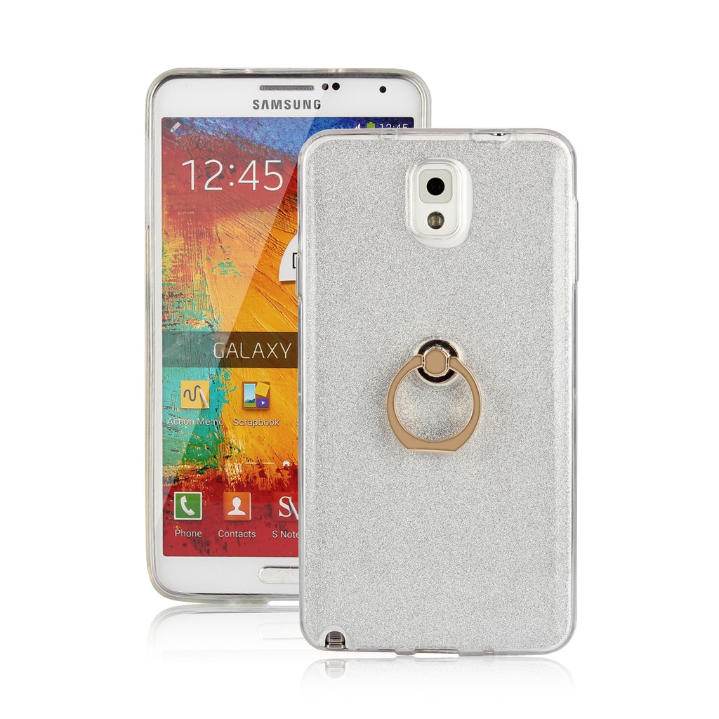 Ốp điện thoại phối kim tuyến thời trang + nhẫn giữ dành cho Samsung Note 3