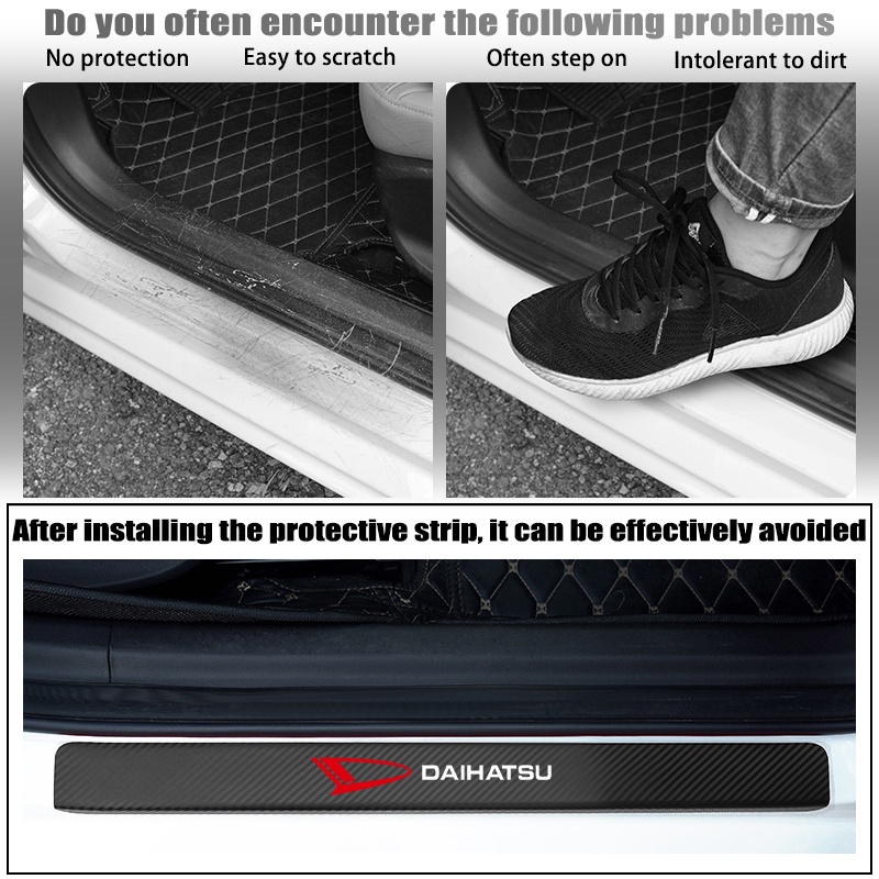 Miếng Dán Bảo Vệ Tay Nắm Cửa Xe Hơi Bằng Sợi Carbon Cho Daihatsu Rocky Taruna Tomotif Ayla Ceria Classy Taft Sigra