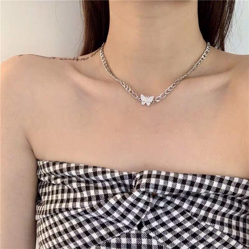 Set 100 Vòng cổ Hình Bươm Bướm Đính Kim Cương Giả Sang Trọng Cho Nữ