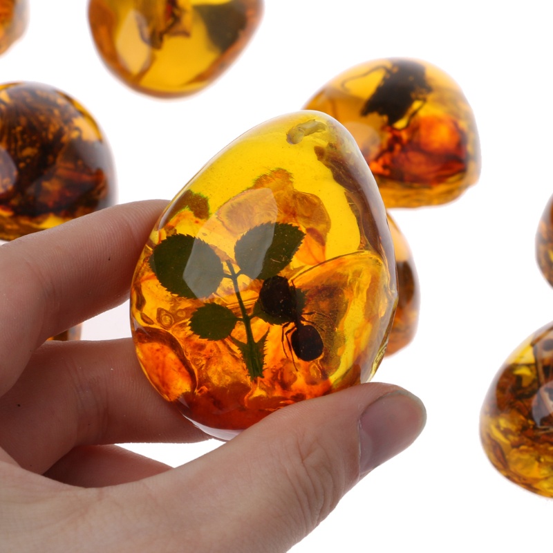 Mặt Vòng cổ Hình Động Vật Bằng Đá Hổ Phách Tự Làm